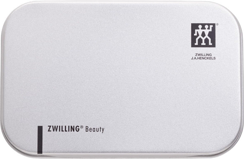 ZWILLING Premium Compact Nail Clipper – Ultra-Flat Design with Nail File, Curved Blade, Leather Sleeve & Metal Box