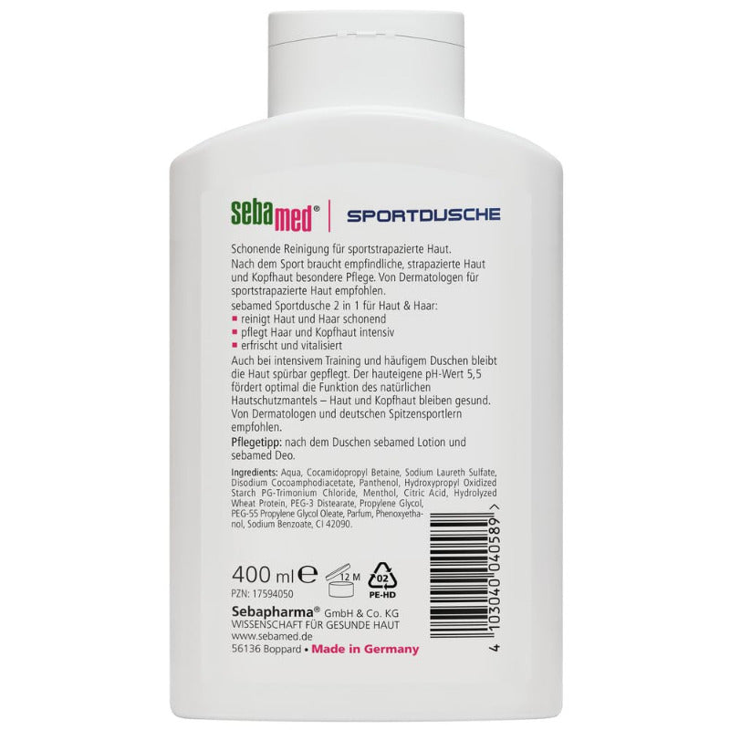 SEBAMED Sport Shower Gel & Shampoo 2 in 1 – 400ml for Active Lifestyles