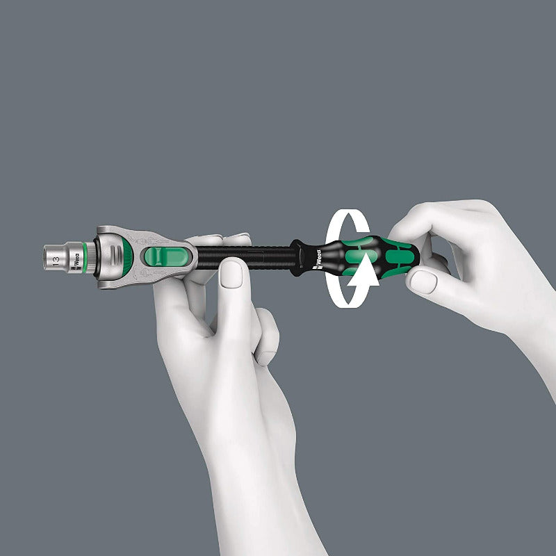 WERA Zyklop Speed Ratchet Set 8100 SA 6, 1/4" Drive, Metric, 28-Piece – Chrome Finish
