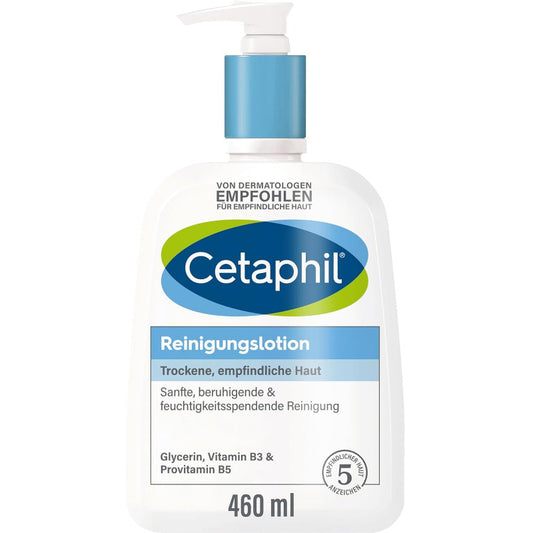 CETAPHIL Gentle Skin Cleanser – 460ml For Dry & Sensitive Skin | Soap-Free | No-Rinse Option | Fragrance-Free