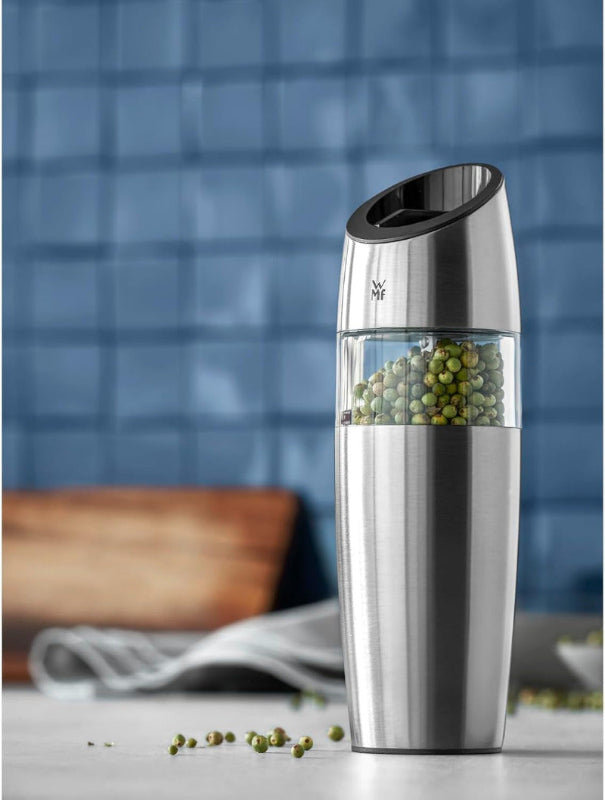 WMF Electric Tilting Mill 20 cm – Salt & Pepper Grinder Cromargan Stainless Steel & Glass