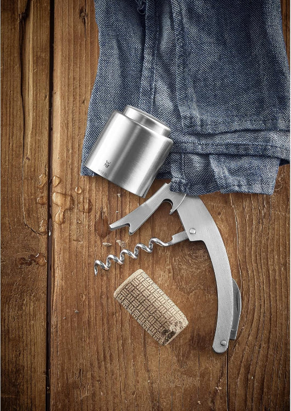 WMF Clever&More Wine Stopper – Ø 2.4cm Airtight Stainless Steel Bottle Stopper with Engraving