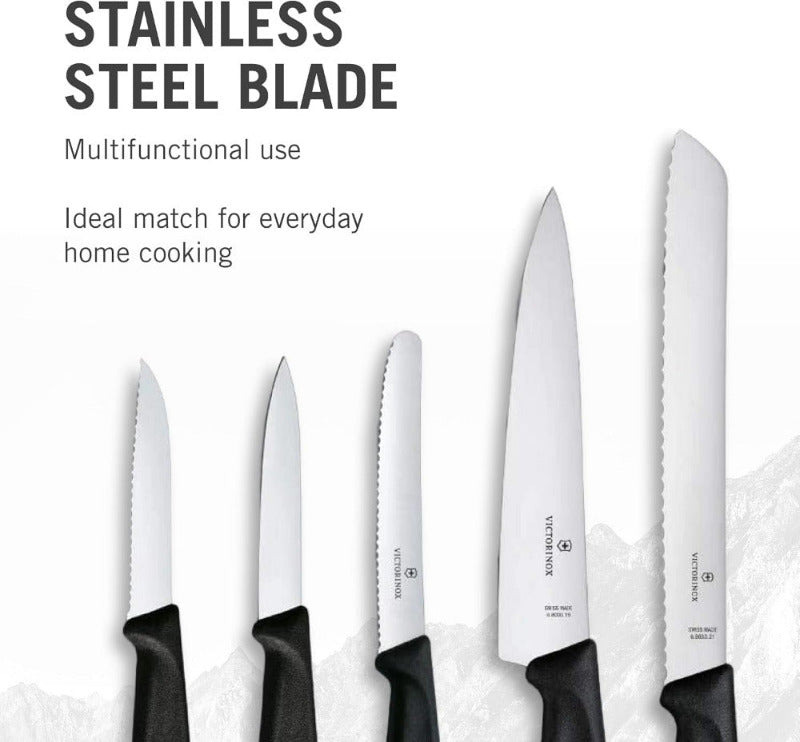VICTORINOX Swiss Classic 5-Piece Kitchen Knife Set – Ultra-Sharp, Swiss Made, Black