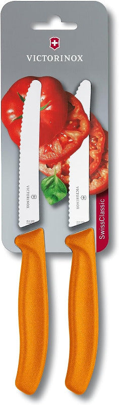 VICTORINOX Swiss Classic Tomato & Snack Knife Set – 6 Pieces, Black Handle, 11cm