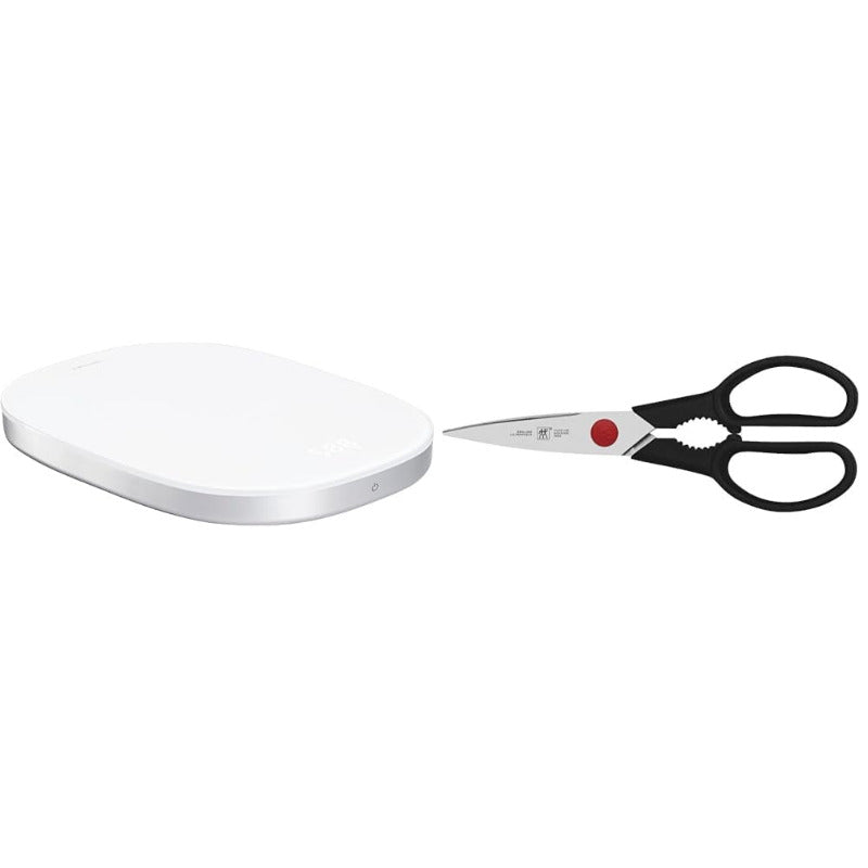 ZWILLING ENFINIGY Digitale Küchenwaage Mit Lcd-Display, Aus Kunststoff, Aufladung per USB, Bis 10 Kg, Silber