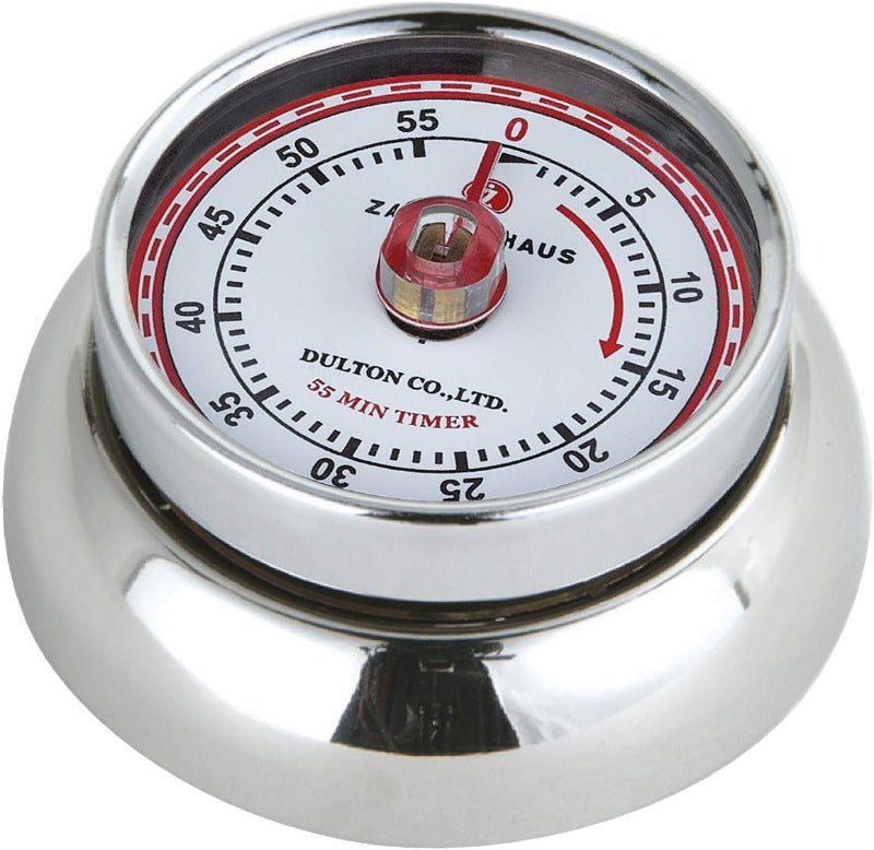 ZASSENHAUS Speed Kitchen Timer – Analog Countdown Clock with Alarm (White)