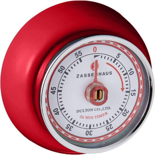 ZASSENHAUS SPEED Kitchen Timer – Red | Analog Countdown with Alarm