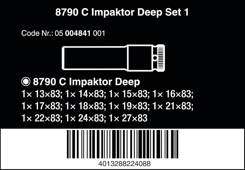 WERA 8790 C Impaktor Deep Set 1 – 11‑Piece Deep Socket Set (05004841001)
