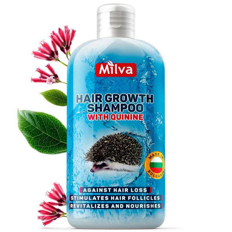 Milva Chinine Shampoo Gegen Haarausfall 500Ml | Für Besseres Haarwachstum, Haarausfall-Shampoo Für Männer Und Frauen, Haarwuchsmittel Haarshampoo Mit Chinin, Haarpflege Für Mehr-Haare Auf Dem Kopf