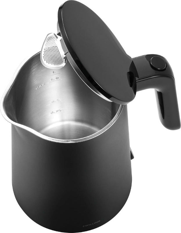 ZWILLING ENFINIGY Electric Kettle – 1.0L, Black | Cordless, Stainless Steel Limescale Filter