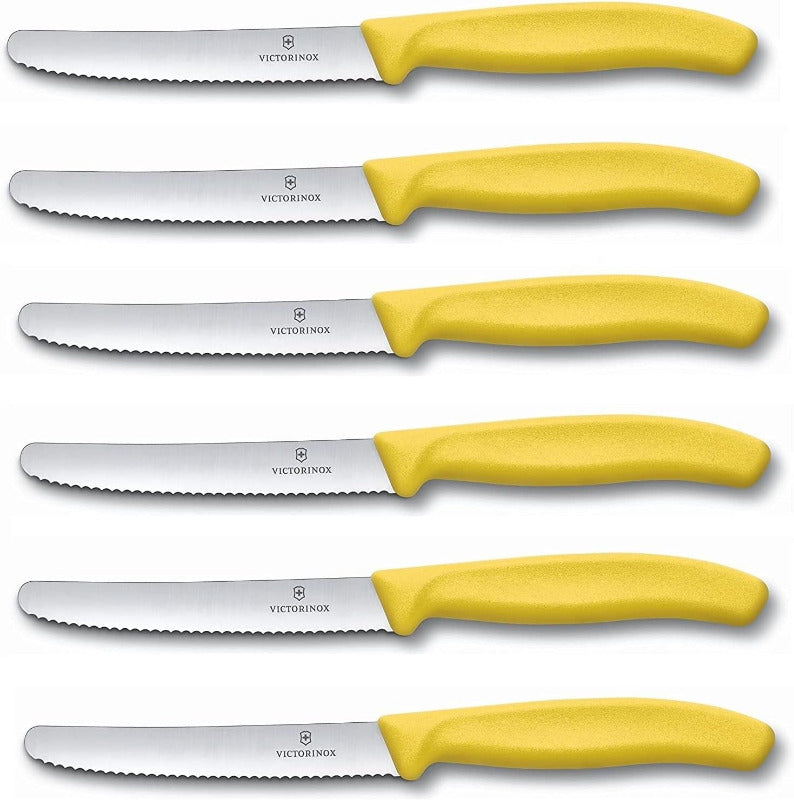 Victorinox 6-Piece Swiss Classic Table Knife Set | Wavy Edge | Multi-Color | Swiss Made