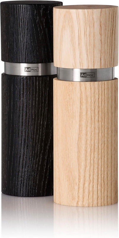 ADHOC MP46 TEXTURA Salt & Pepper Mill Set – Ash Wood & Stainless Steel