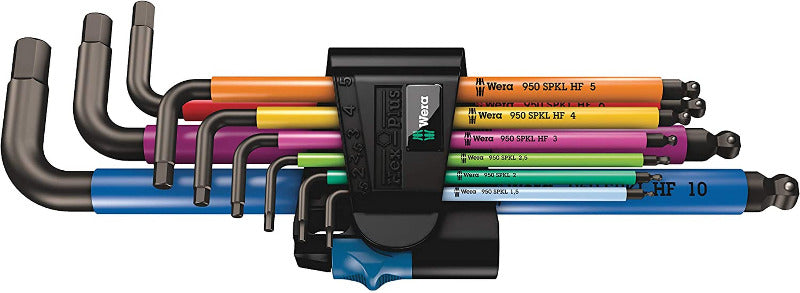 WERA 967/9 TX Multicolour HF‑1 Torx L‑Key Set – 9 Piece with Holding Function (05024179001)