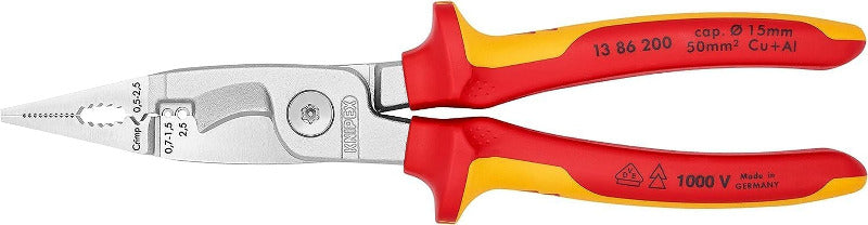KNIPEX 13 86 200 VDE Multifunctional Electrical Installation Pliers – 6-in-1 Tool for Professionals