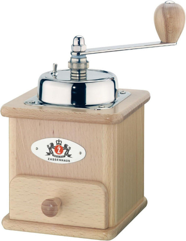 ZASSENHAUS Brasilia Manual Coffee Grinder | Beechwood Black | Adjustable Ceramic Grinder