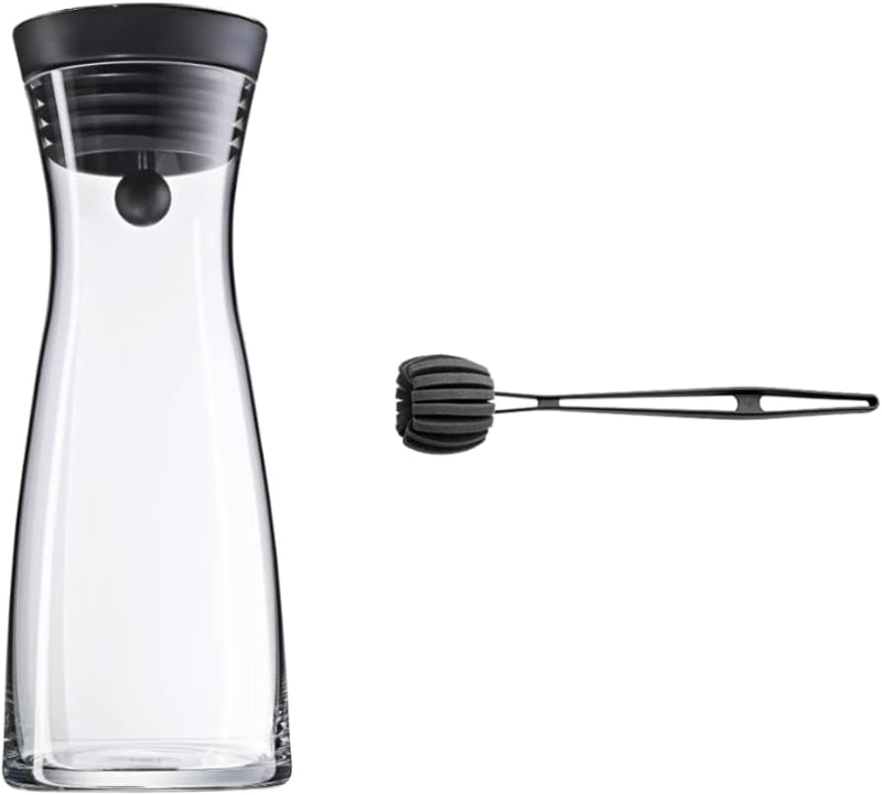 WMF Basic Water Carafe – 1 Liter Glass Carafe with Silicone Lid & CloseUp Stopper