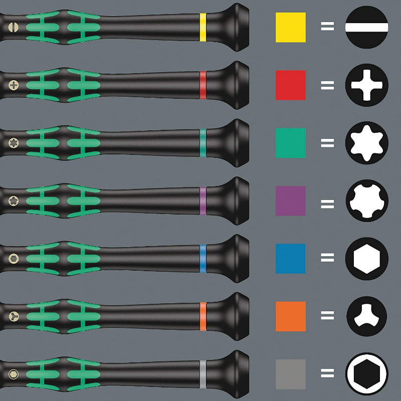 WERA 2035/6A Kraftform Micro Screwdriver Set – 6‑Piece with Rack (05118150001)