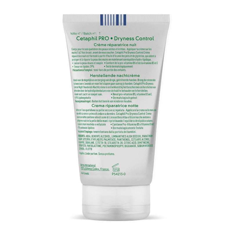Cetaphil PRO Dryness Control, Handcreme Für Nacht, Täglicher Schutz Für Empfindliche Und Gereizte Haut, Format 50 Ml (1Er Pack)