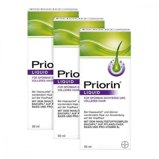 PRIORIN Liquid Hair Growth Tonic - 3 x 50ml | Stimulates Hair Regrowth & Strengthens Roots