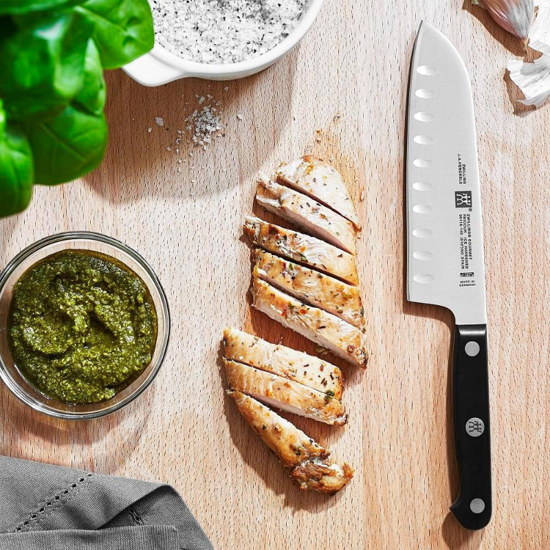 ZWILLING Gourmet Santoku Knife 18 cm – German-Made, Stainless Steel, Asian-Style Chef’s Knife with Ergonomic Handle