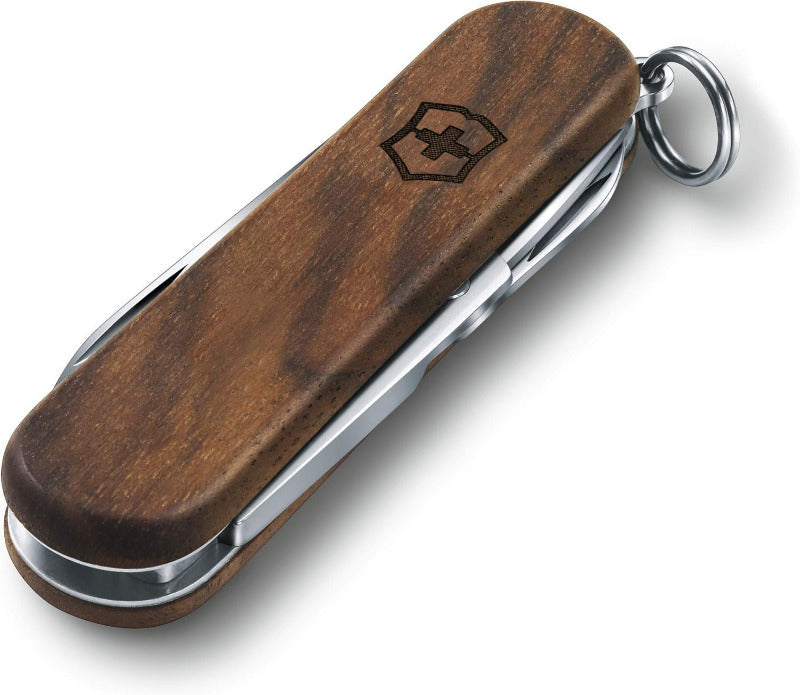 Victorinox Classic SD Wood – Small Swiss Army Knife | 5-Function Multitool with Blade, Nail File & More