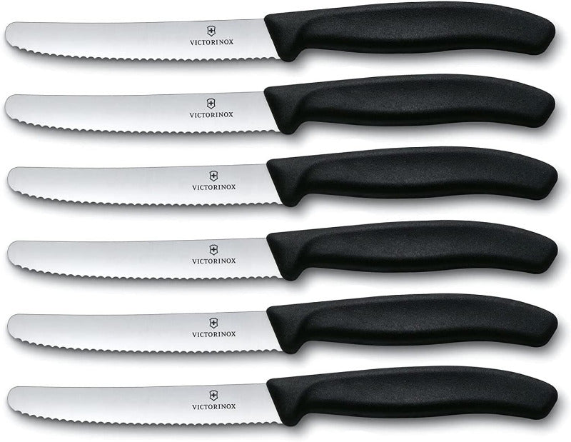 Victorinox 6-Piece Swiss Classic Table Knife Set | Wavy Edge | Multi-Color | Swiss Made