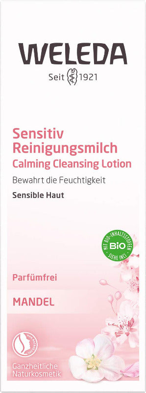WELEDA Bio Mandel Sensitiv Reinigungsmilch, Sanfte Porentiefe Naturkosmetik Reinigung Für Sensible Haut Im Gesicht, Geeignet Für Neurodermitiker Und Schonende Entfernung Von Make-Up (1 X 75 Ml)