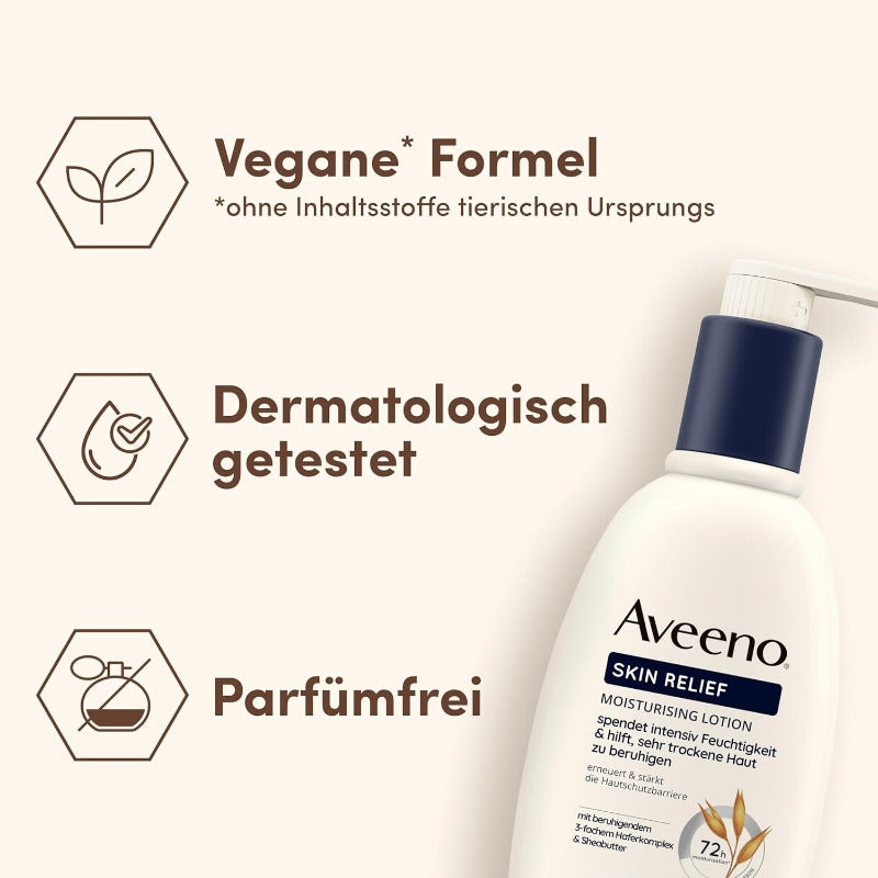 Aveeno® Skin Relief Feuchtigkeitsspendende Bodylotion Körperlotion Mit Beruhigendem 3-Fachem Haferkomplex Für Sehr Trockene, Empfindliche Haut